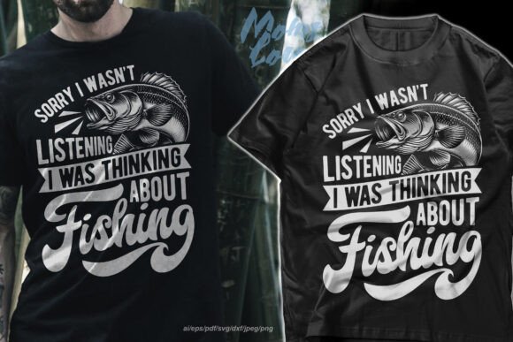 A Designer's Review: The Thinking About Fishing Fish T Shirt Graphic