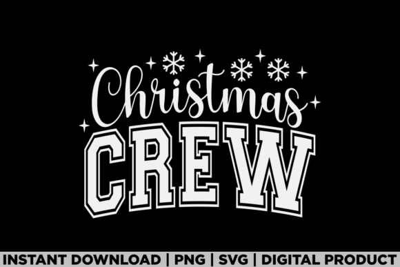 Christmas Crew Retro Varsity Family Tee Graphics