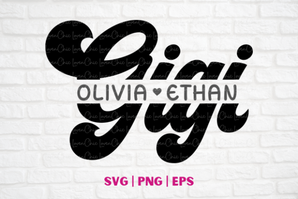 Gigi Monogram - Mother's Day Graphics for T-Shirt Designs