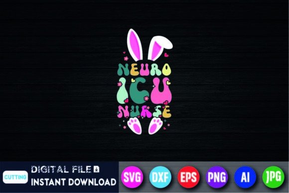 Neuro ICU Nurse Easter Bunny: A Unique T-Shirt Design Graphic